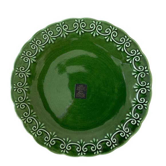 Maioliche Jessica Made in Italy Christmas Dinner Plates 11" Set 4 Holiday Green - Picture 12 of 12